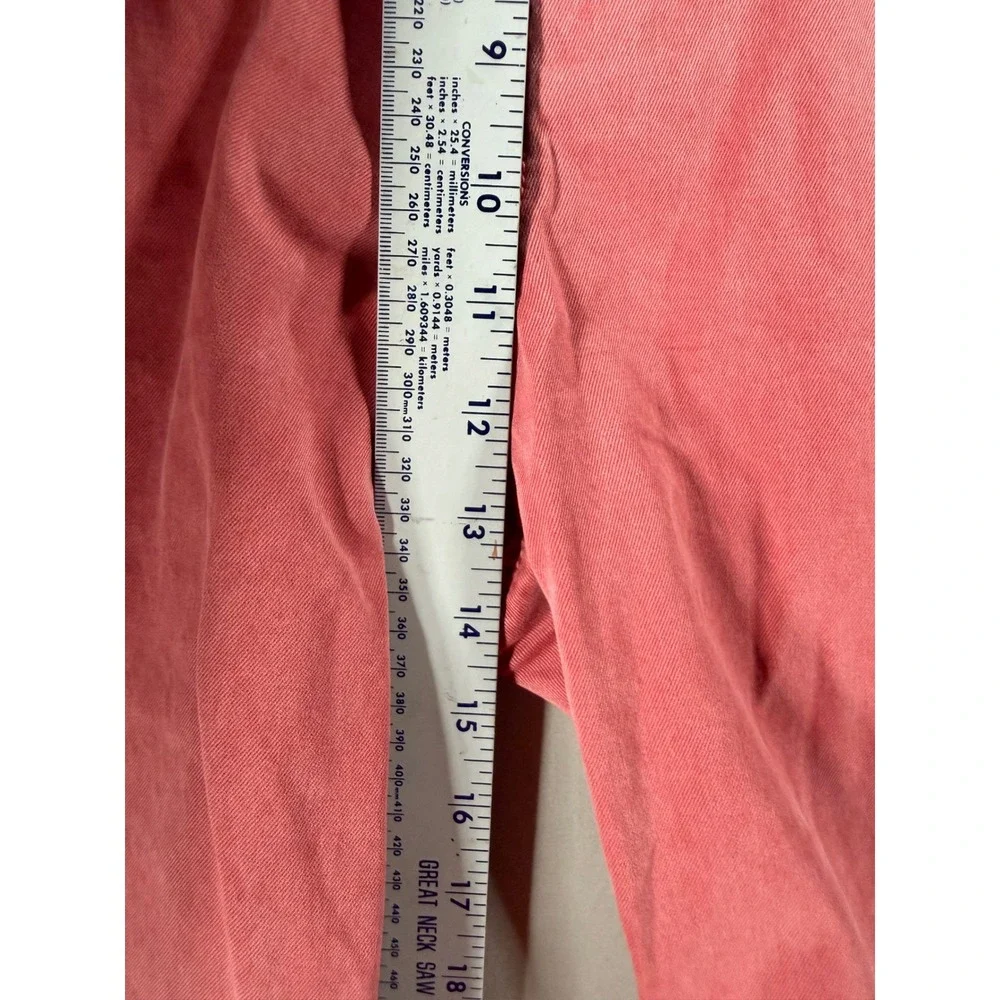 Tommy Bahama Mens 36 Salmon Pink Pima Cotton Chino Shorts Flat Front 9 Inseam